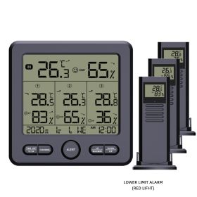 Weather Station Wireless Digital Indoor/Outdoor Forecast Temperature Humidity Meter LCD Display Thermometer Hygrometer (Color: Black 3 sensors)