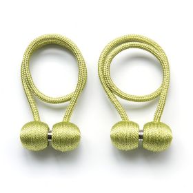 2Pcs Magnetic Curtain Ball Rods Accessoires Backs Holdbacks Buckle Clips Hook Holder Home Decor Tiebacks Tie Rope Accessory (Color: Green)