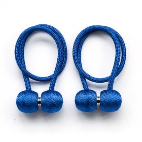 2Pcs Magnetic Curtain Ball Rods Accessoires Backs Holdbacks Buckle Clips Hook Holder Home Decor Tiebacks Tie Rope Accessory (Color: royal blue)