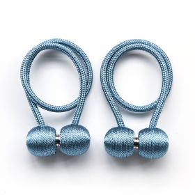 2Pcs Magnetic Curtain Ball Rods Accessoires Backs Holdbacks Buckle Clips Hook Holder Home Decor Tiebacks Tie Rope Accessory (Color: Lake Blue)