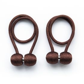 2Pcs Magnetic Curtain Ball Rods Accessoires Backs Holdbacks Buckle Clips Hook Holder Home Decor Tiebacks Tie Rope Accessory (Color: Coffee)