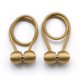 2Pcs Magnetic Curtain Ball Rods Accessoires Backs Holdbacks Buckle Clips Hook Holder Home Decor Tiebacks Tie Rope Accessory (Color: Golden)
