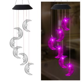 LED Colorful Solar Power Wind Chime Crystal Hummingbird Butterfly Waterproof Outdoor Windchime Solar Light for Garden outdoor (Emitting Color: 5)