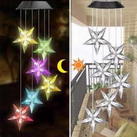 LED Colorful Solar Power Wind Chime Crystal Hummingbird Butterfly Waterproof Outdoor Windchime Solar Light for Garden outdoor (Emitting Color: 4)