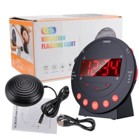 LED Vibrating Loud Alarm Clock Strong Bed Vibration Shaker for Heavy Sleepers Deaf Senior Kids Display Dimmer Snooze USB Charger (Color: USB Model)