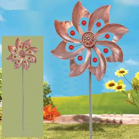 1pc Wind Spinner With Garden Stake; Kinetic Wind Spinners Outdoor Garden Stake For Yard And Garden (Style: Garden Spinning Ornament)