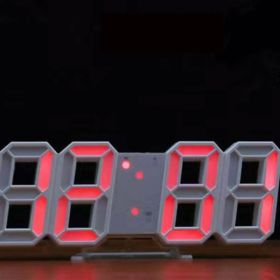 1pc 3D LED Digital Clock; Bedroom LED Clock For Home Decor (Color: Red)