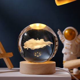 1pc Creative Crystal Ball Decoration; Desktop Night Light; Bedroom Night Light Valentine's Day Gifts Birthday Gifts (Items: Clouds)