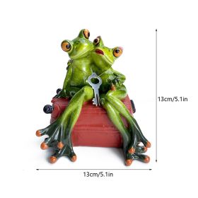 NORTHEUINS Resin Leggy Couple Frog Figurine Modern Creative Wedding Animal Statue for Interior Home Desktop Decor Accessories (Color: D)