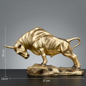 NORTHEUINS 35cm Resin OX Figurines for Interior Wall Street Bull Wealth Statue Home Living Room Office Mascot Desktop Decoration (Color: Wall Street Bull)
