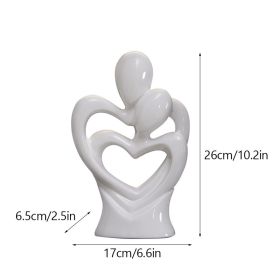 NORTHEUINS Ceramic Abstract Couple Statue European Figure Lover Figurines for Anniversary Collection Home Living Room Decoration (Color: C)
