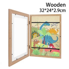 Children Art Frames Magnetic Front Open Changeable Kids Frametory for Poster Photo Drawing Paintings Pictures Display Home Decor (Color: 32x24x2.9cm2)