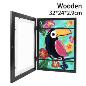 Children Art Frames Magnetic Front Open Changeable Kids Frametory for Poster Photo Drawing Paintings Pictures Display Home Decor (Color: 32x24x2.9cm)