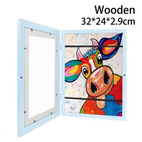 Children Art Frames Magnetic Front Open Changeable Kids Frametory for Poster Photo Drawing Paintings Pictures Display Home Decor (Color: 32x24x2.9cm7)