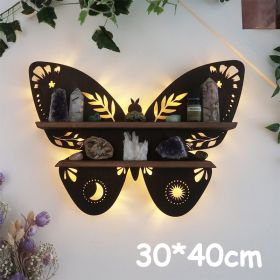 Wooden Wall Shelf Home Decoration Organizer Moon Butterfly Cat Bedroom Room Decor Storage Rack Wall-mount Display Stand Shelves (Color: butterfly)
