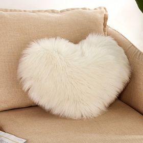 1pc Boho Love Heart Plush Throw Pillow - Fluffy Luxury Cushion for Couch, Sofa, Bed - Detachable and Machine Washable Home Decor (Color: White)