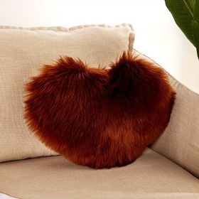 1pc Boho Love Heart Plush Throw Pillow - Fluffy Luxury Cushion for Couch, Sofa, Bed - Detachable and Machine Washable Home Decor (Color: Coffee)