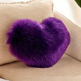1pc Boho Love Heart Plush Throw Pillow - Fluffy Luxury Cushion for Couch, Sofa, Bed - Detachable and Machine Washable Home Decor (Color: Purple)