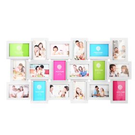 18 Pictures Frames Collage for Photos in 4" x 6" Glass Protection Display Wall Mounting Gallery Home Decor Kit (Color: White)
