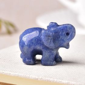 1PC Natural Crystal Amethyst Elephant Obsidian Animals Stone (Color: Blue Jade)