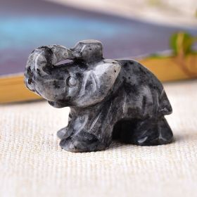 1PC Natural Crystal Amethyst Elephant Obsidian Animals Stone (Color: Black Labradorite)