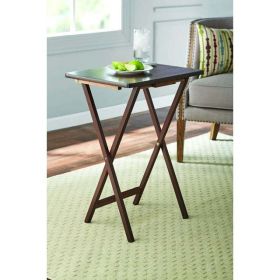 Indoor Single Folding TV Tray Table Natural 19 x 15 x 26 (Color: Walnut)