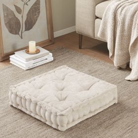 Poly Chenille Square Floor Pillow Cushion (Color: as Pic)