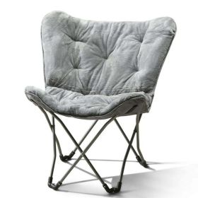 Comforts Adult Folding Butterfly Chair (Color: Gray)