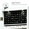 Lockable Wall Mount Mirrored Jewelry Cabinet with LED Lights