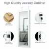 Lockable Wall Mount Mirrored Jewelry Cabinet with LED Lights