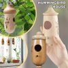 Fashion Outside Wooden Hummingbird House Hanging Swing Hummingbird for Wren Swallow Sparrow Houses Hummingbird