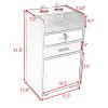 Salon Beauty Cabinet;  3-Layer Rolling Trolley with Storage Drawer;  Wheels and 2 Hair Dryer Holders;  XH