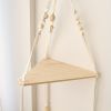 1pc Handwoven Wooden Triangle Storage Rack for Flower Pots, Pendants, and Room Decor - Stylish and Functional Home Decor