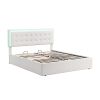Queen Size Tufted Upholstered Platform Bed with Hydraulic Storage System,PU Storage Bed with LED Lights