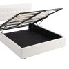 Queen Size Tufted Upholstered Platform Bed with Hydraulic Storage System,PU Storage Bed with LED Lights