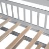 Wooden Twin Size House Bed with Trundle,Kids Bed with Shelf