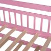 Wooden Twin Size House Bed with Trundle,Kids Bed with Shelf
