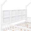 Wooden Full Size House Bed with Trundle,Kids Bed with Shelf
