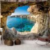 1pc Mountain Cave Seaside Landscape Tapestry Natural Scenery Bohemian Decoration; Free Installation Package Home Decor Living Room Bedroom Decoration