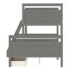 Twin over Full Bunk Bed with Ladder, Two Storage Drawers, Safety Guardrail