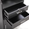 Salon Beauty Cabinet;  3-Layer Rolling Trolley with Storage Drawer;  Wheels and 2 Hair Dryer Holders;  XH