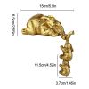 Golden Resin Elephant Sculpture Collectible Figurines Animal Ornaments Cute Bling Elephant Book Decor Presents Antique Gifts