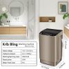 Full-Automatic Washing Machine with LED Display, 17.7 lbs Portable Compact Laundry Washer with Drain Pump, 10 Wash Programs 8 Water Levels, Grey/Gold