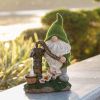 Cartoon Gnome Dwarf Statue Garden Lighting Waterproof Resin Figurines Solar Light Outdoor Lawn Courtyard Night Decorative Lamp