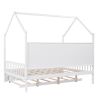 Wooden Full Size House Bed with Trundle,Kids Bed with Shelf