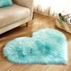 1pc Heart-Shaped Faux Sheepskin Area Rug - Soft and Plush Carpet for Home, Bedroom, Nursery, and Kid's Room - Perfect for Home Decor and Comfort