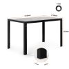 5 Pieces Dining Table Set for 4; Kitchen Room Tempered Glass Dining Table ; 4 Faux Leather Chairs ; Black