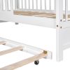 Wooden Twin Size House Bed with Trundle,Kids Bed with Shelf