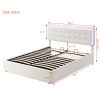 Queen Size Tufted Upholstered Platform Bed with Hydraulic Storage System,PU Storage Bed with LED Lights