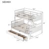 Twin over Full Bunk Bed with Ladder, Two Storage Drawers, Safety Guardrail